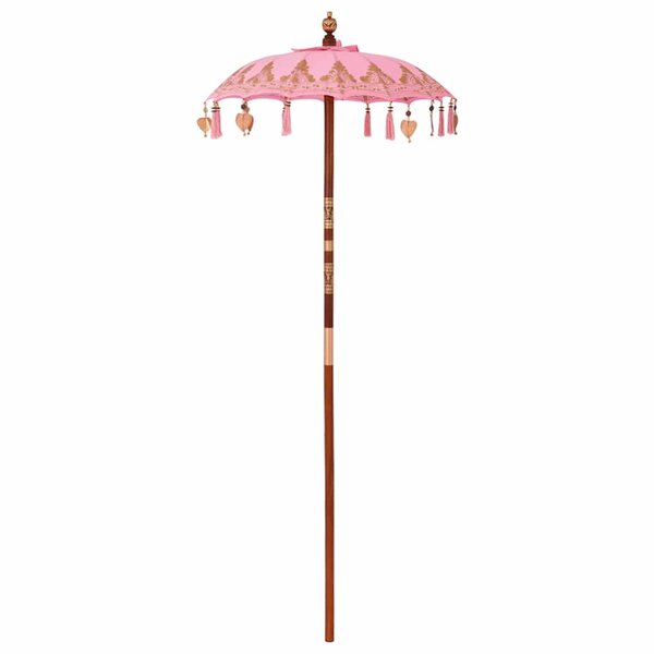 vidaXL Parasol balinais Autre Rose x 260 cm Coton et bois massif