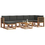 vidaXL Ensemble de canapés d'extérieur 8 Pièces Naturel et Anthracite