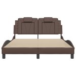 vidaXL Cadre de lit avec tête de lit Marron 140x200 cm Similicuir