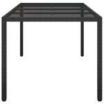 vidaXL Table de Jardin Noire 190x90x75 cm Poly Rattan