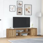 vidaXL Meuble TV chêne artisanal 188 5x41x50 cm bois d'ingénierie