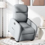 vidaXL Fauteuil inclinable électrique gris clair tissu