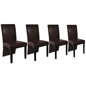 vidaXL Chaises à manger lot de 4 marron foncé similicuir