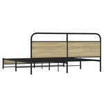 vidaXL Cadre de lit en métal sans matelas chêne sonoma 193x203 cm