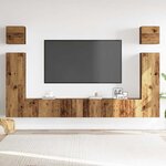 vidaXL Ensemble de meuble TV mural 6 Pièces vieux bois bois d'ingénierie