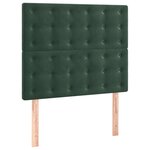 vidaXL Sommier à lattes de lit et matelas et LED Vert foncé 90x200 cm