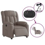 vidaXL Fauteuil inclinable électrique Taupe Tissu