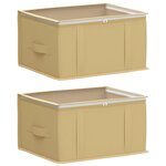 vidaXL Boîte de rangement avec fenêtre transparente 2 Pièces Crème
