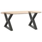 vidaXL Pieds de table basse 2 pièces Anthracite 60 x (42-43 3) cm Acier