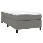 vidaXL Sommier à lattes de lit et matelas Gris foncé 90x190 cm Tissu