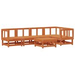 vidaXL Ensemble de salon de jardin 6 Pièces Brun cire Bois de pin massif