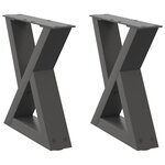 vidaXL Pieds de table basse 2 pièces Anthracite 40 x (30-31 3) cm Acier