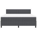 vidaXL Lit à ressort LED Gris foncé et blanc 180 x 200 cm