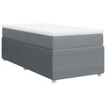 vidaXL Sommier à lattes de lit avec matelas Gris clair 100x200cm Tissu
