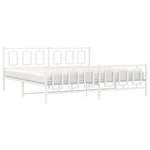 vidaXL Cadre de lit métal sans matelas et pied de lit blanc 200x200 cm