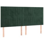 vidaXL Tête de lit à LED Vert foncé 200x5x118/128 cm Velours