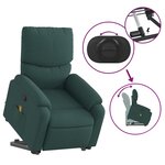 vidaXL Fauteuil inclinable de massage Vert foncé Tissu