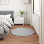 vidaXL Tapis en Fourrure Synthétique de Lapin Olite Gris Ø 120 cm