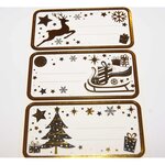 12 étiquettes adhésives de Noël - Doré Chic