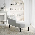 vidaXL Fauteuil long avec accoudoir droit gris nuage tissu