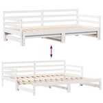 vidaXL Lit de jour avec gigogne et tiroirs sans matelas blanc 90x190cm