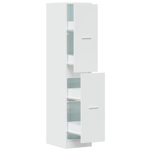vidaXL Armoire d'apothicaire blanc brillant bois d’ingénierie