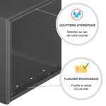 Boîte aux lettres Soléa  2 portes Gris anthracite aspect sablé REN 0206MS