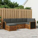 vidaXL Ensemble de canapés d'extérieur 5 pc Naturel et Anthracite