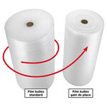 2 rouleaux de film papier bulle tricouche Aircap largeur 50 cm x longueur 50 mètres