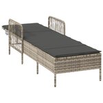 vidaXL Chaise Longue Gris Clair Rotin PE 157 x 55 x 92 cm Pliable