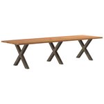 vidaXL Table à manger marron clair bois de chêne massif rectangulaire