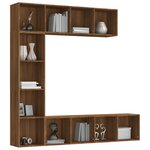 vidaXL Ensemble bibliothèque/meuble TV 3 Pièces Chêne marron 180x30x180cm