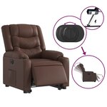 vidaXL Fauteuil inclinable électrique marron similicuir