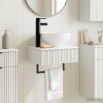 vidaXL Basin de lavage mural Blanc brillant 40 x 35 x 39 cm