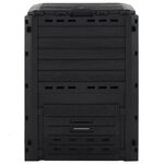 vidaXL Composteur de jardin Noir 280 L Polypropylène