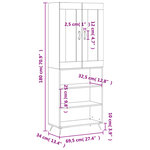 vidaXL Buffet haut Blanc 69 5x34x180 cm Bois d'ingénierie