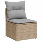 vidaXL Ensemble de salle à manger pour jardin Manuel 7 Pièces Beige  Gris