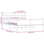 vidaXL Cadre de lit sans matelas chêne fumé 150x200 cm bois ingénierie