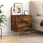 vidaXL Table de chevet chêne fumé 40x35x47 5 cm bois d’ingénierie