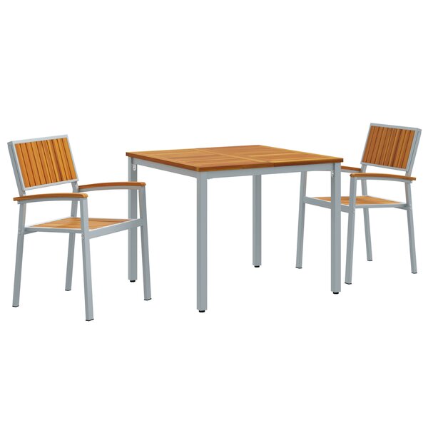 vidaXL Ensemble de salle à manger de jardin 3 pièces en bois d'acacia et métal