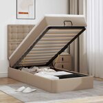 VidaXL Lit ottoman et matelas cappuccino 90x200 cm similicuir