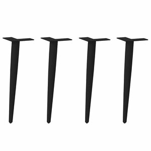 vidaXL Pieds de table basse coniques 4 pièces Noir 42-43 cm Acier