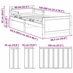 vidaXL Cadre de lit avec matelas Blanc 80 x 200 cm Pin massif