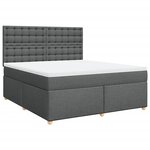 vidaXL Sommier à lattes de lit avec matelas Gris foncé 180x200cm Tissu