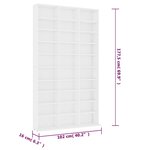 vidaXL Armoire à CD Blanc 102x16x177 5 cm Bois d'ingénierie