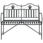 vidaXL Banc métal Noir Métal Standard Incrustations décoratives