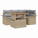 vidaXL Ensemble de canapé de jardin 5 Pièces beige et gris clair