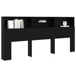 vidaXL Cabinet de Tête de Lit Chêne noir 220 x 19 x 101 5 cm