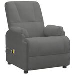 vidaXL Fauteuil de massage gris foncé similicuir daim