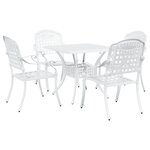 Ensemble de jardin 5 pièces vidaXL en alu blanc